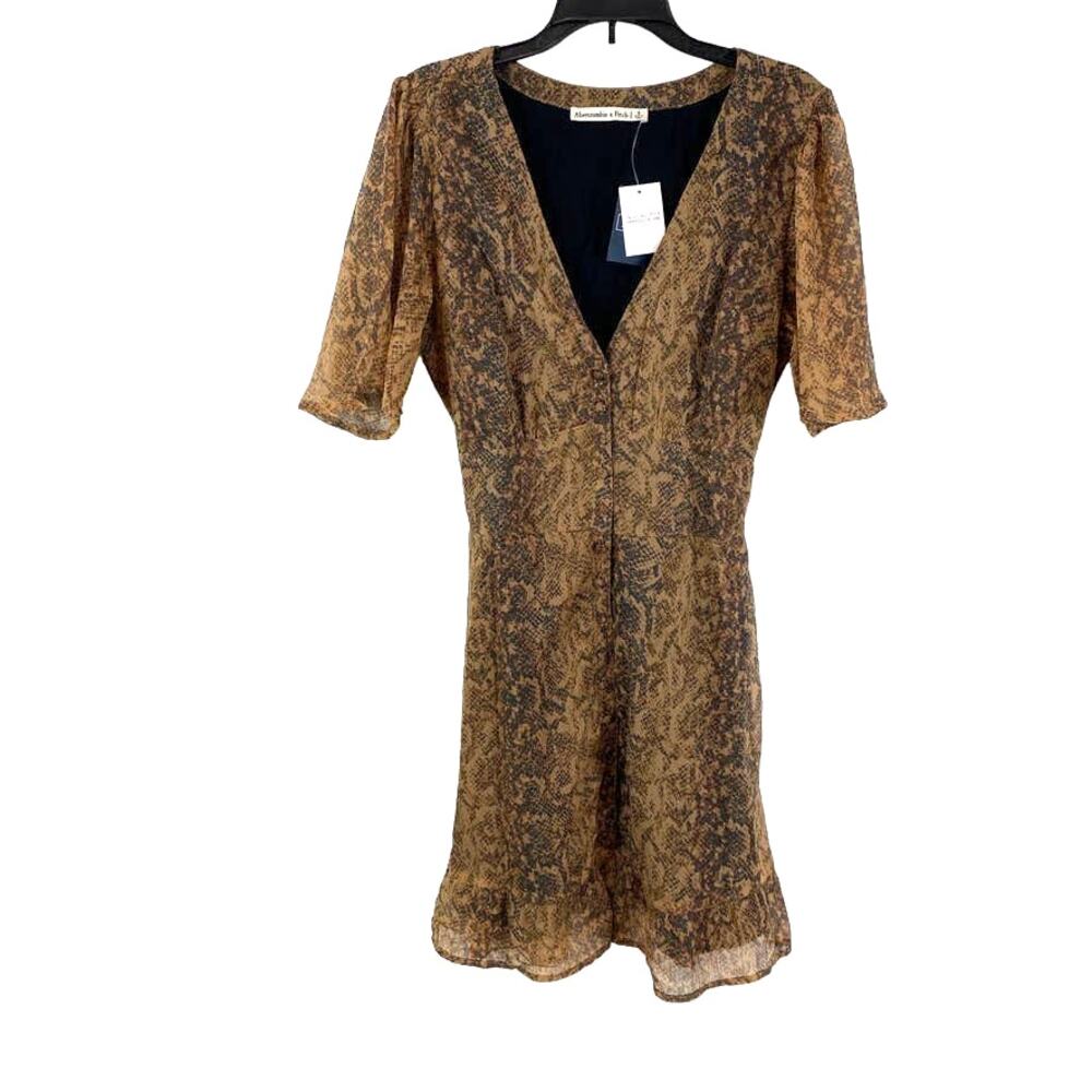 NWT Abercrombie Snakeskin Mini Dress Y2K Reptile + Grunge Chic – S